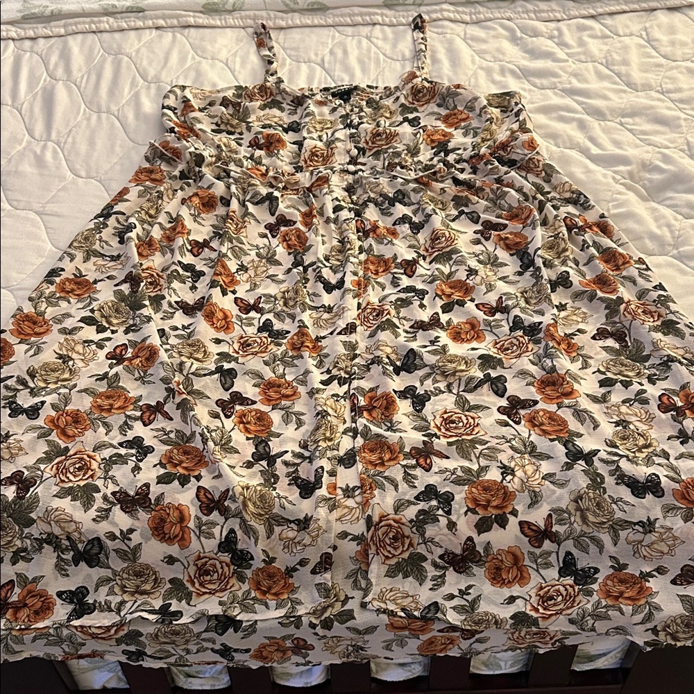 Torrid Butterfly Floral Print Tunic with Spaghetti Straps